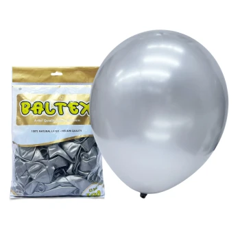 100pcs 12″ 2.8g Baltex Metallic Silver Latex Balloon