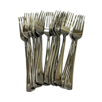 12-Pieces Dark Silver Metallic Plastic Forks - Disposable Party Tableware