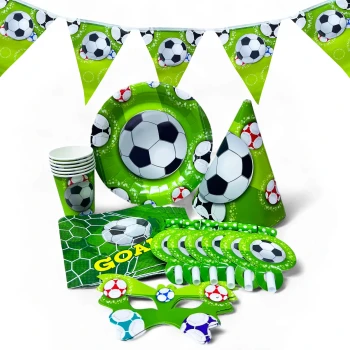 37-Pieces Football Party Packs Disposable Tableware Sets - Party Supplies