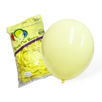 100pcs 12″ 3.2g Party Time Pastel Yellow Latex Balloons
