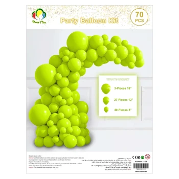 70pcs Latex Balloon Kit Colored Theme Balloons Party Supplies, Light Green
