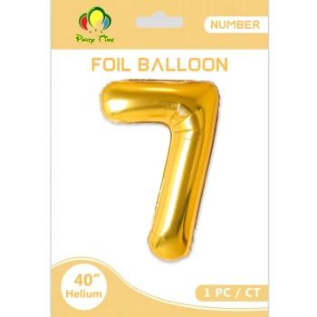 40″ Number 7 Foil Balloon, Gold