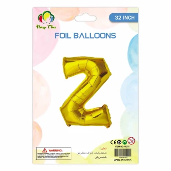 32″ Letter Z Foil Balloon, Gold