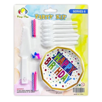 19pcs Birthday Cake Kit, Disposable Party Tableware - Party Supplies