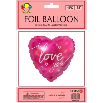 1pc 18″ I Love You Heart Foil Balloon, Anniversary & Valentine’s Day Decoration