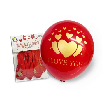 10pcs 12″ I Love You Latex Balloons - Anniversary & Valentine’s Day Balloon Decorations
