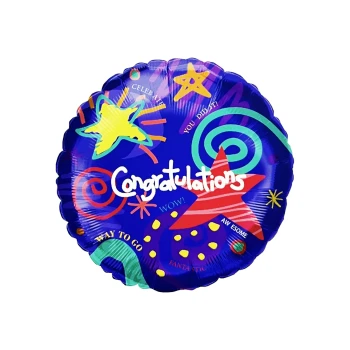 1pc 18″ Round Congratulations Foil Balloon