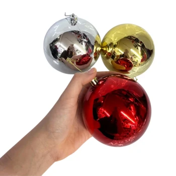 6pcs 10cm Silver Christmas Balls, Christmas Tree Ornaments