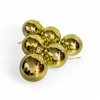 6pcs 8cm Gold Christmas Balls, Christmas Tree Ornaments