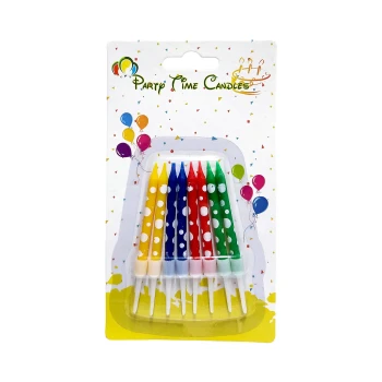 8pcs Polka Dots Birthday Candles, Multicolor
