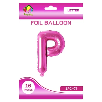 16″ Letter P Foil Balloon, Pink