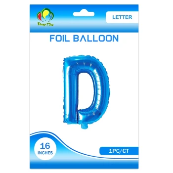 16″ Letter D Foil Balloon, Blue