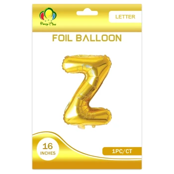 16″ Letter Z Foil Balloon, Gold
