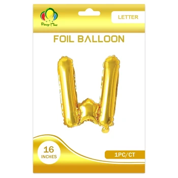 16″ Letter W Foil Balloon, Gold