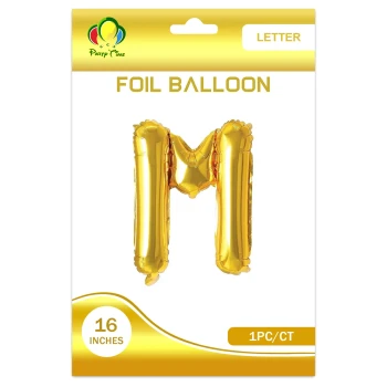 16″ Letter M Foil Balloon, Gold