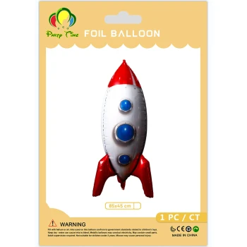 1-Piece 85x45cm 4D Rocket Ship Foil Balloon - Outer Space Theme Decor