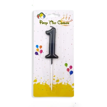 Number 1 Candle, Black - Birthday Candle