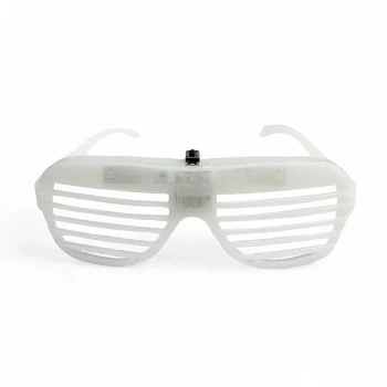 1pc White LED Shutter Glasses, Light Up Party Glasses - Party Props