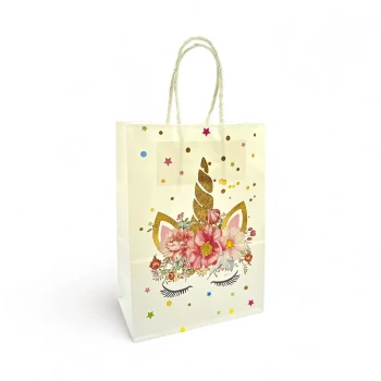 12-Pieces 22x15x8cm Unicorn Paper Bags - Theme Birthday Party Favor Bags