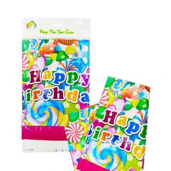 1-Piece 180cmx120cm Happy Birthday Table Cover, Birthday Party Supplies