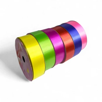 6-Pieces 2.7cm x 2.8meters Plain Multicolor Gift Ribbons, Gift Decoration