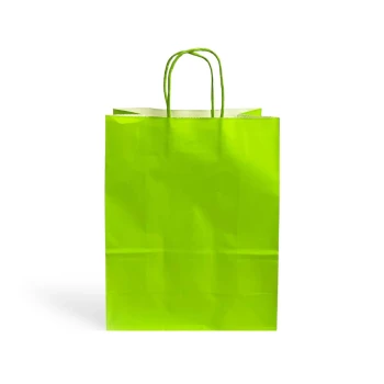 12-Pieces 33x26x12cm Light Green Kraft Bags - Party Favor Bag & Gift Paper Bag