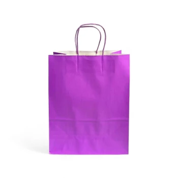 12-Pieces 33x26x12cm Purple Kraft Bags - Party Favor Bag & Gift Paper Bag