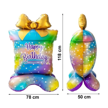 1pc Jumbo Stand-Up Gift Birthday Foil Balloons, Standing Balloon Decoration