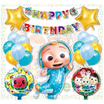 22-Pieces DIY Cocomelon Birthday Party Decoration, Cocomelon Balloons Set Party Supplies