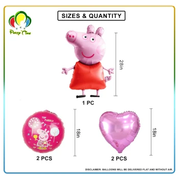 5-Pieces Peppa Pig Foil Balloons Set