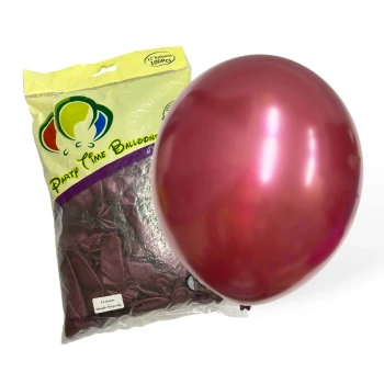 100pcs 12″ 3.2g Party Time Metallic Burgundy Latex Balloons