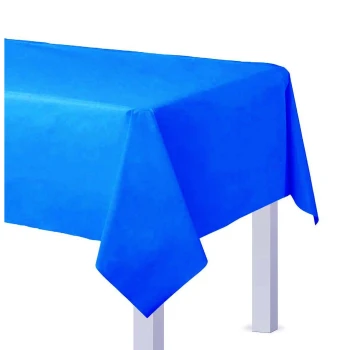 1pc 1.37×2.74 Meters Plastic Table Cover, Dark Blue - Party Supplies