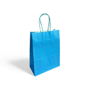 12-Pieces 22x15x8cm Blue Kraft Bags - Party Favors Bag & Gift Paper Bag