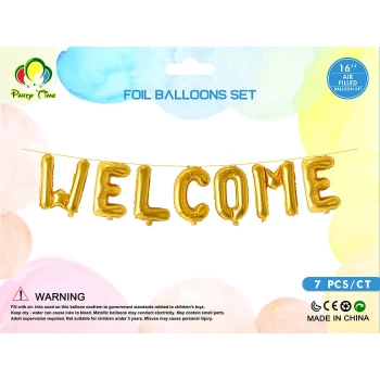 16″ Welcome Foil Balloon Set - Gold
