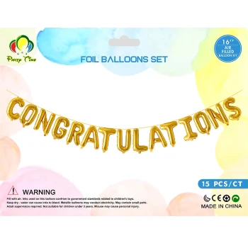 16″ Congratulations Foil Balloon Set - Gold