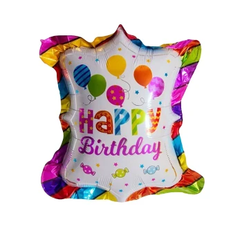 1 Piece 28×20 inch Colorful Happy Birthday Foil Balloon