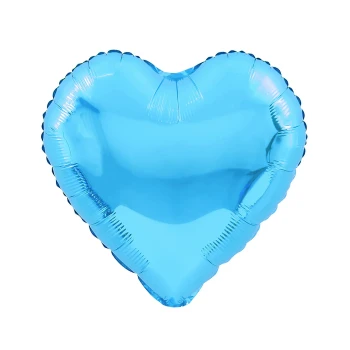 1pc 18″ Shiny Heart Foil Balloon - Light Blue