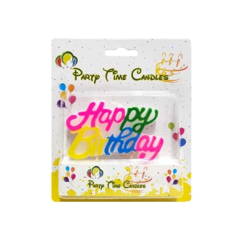 1pc Colorful Cursive Happy Birthday Candle, Cake Topper
