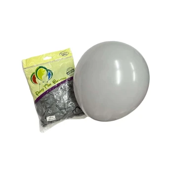 50pcs 10″ 2.2g Party Time Standard Gray Latex Balloons