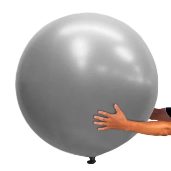 1pc 36″ Plain Jumbo Latex Balloon - Silver