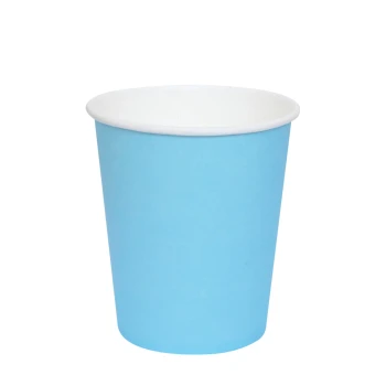 6-Pieces 9oz Disposable Paper Cups - Light Blue