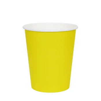 6-Pieces 9oz Disposable Paper Cups - Yellow