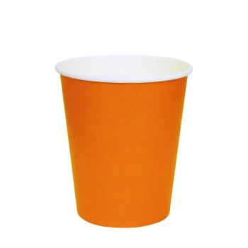 6-Pieces 9oz Disposable Paper Cups - Orange