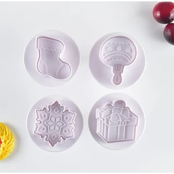 Christmas Cookie Stamp Plunger Set Of 4 Pcs.