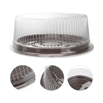 Black Base Cake Container With Clear Lid 8inch