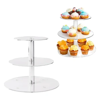 Acrylic 3 Tiered Cupcake, Dessert, Mousse cake Stand
