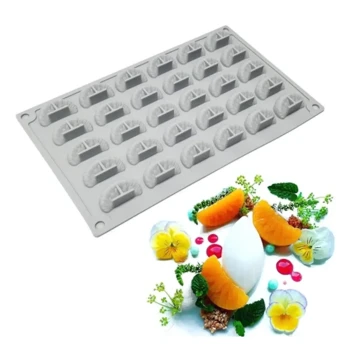 30 Cavity Orange Tangerine Fruit Shaped Ice Cream, Chocolate Mousse cake Silicone Mould 1pc
