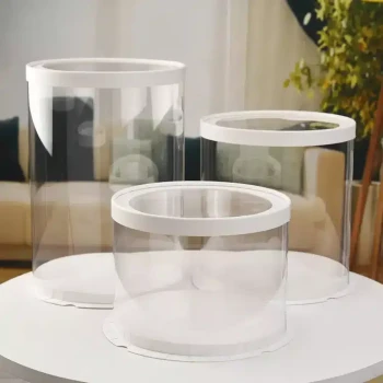 Round Clear Lid Tall Cake Box 22cm X 22cm x 30cm