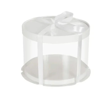 Round White Clear Tall Cake Box 26cm X 26cm x 24cm
