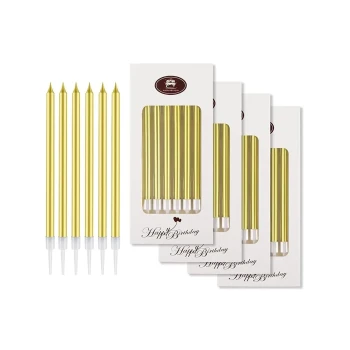 Gold Colour Cake Candle 6pcs Set